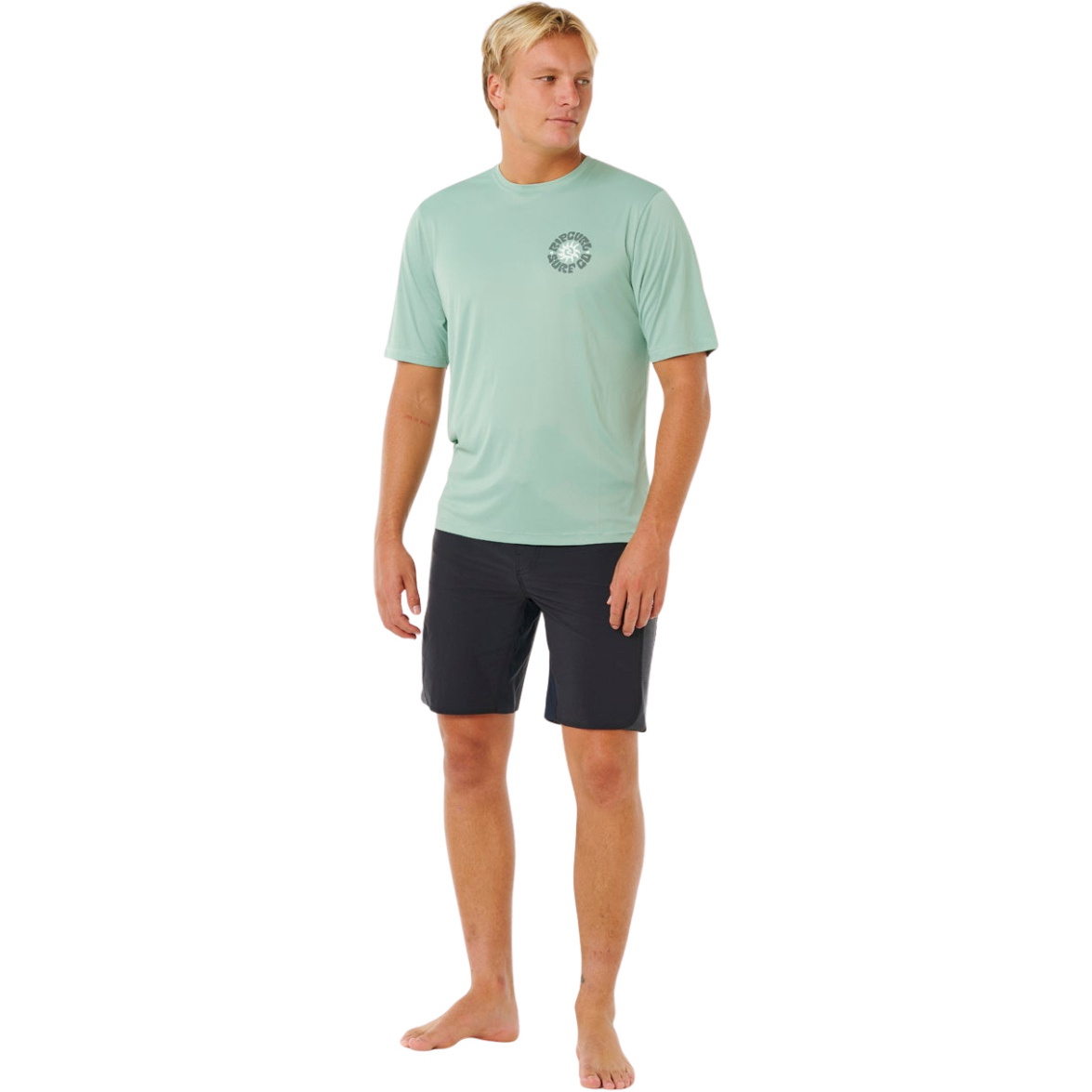 2026 Rip Curl Mens Pacific Rinse Surflite UPF Short Sleeve Rash Vest 16ZMRV - Aloe